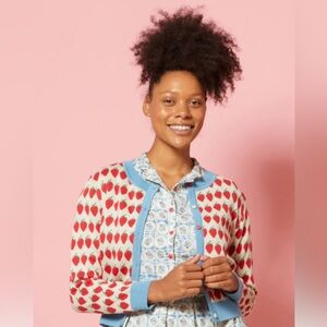 Palava 100% organic cotton strawberry Vera cardigan M Y2K
